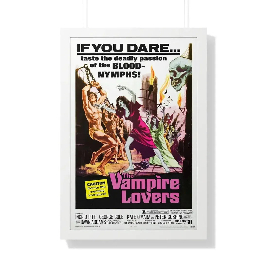 THE VAMPIRE LOVERS 1970 - Framed Movie Poster 20" x 30" White - The Sticker Space