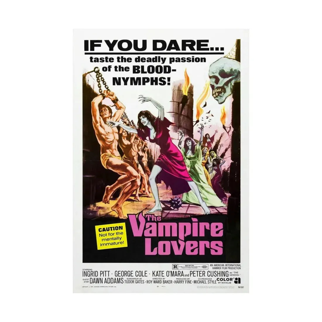 THE VAMPIRE LOVERS 1970 - Paper Movie Poster - The Sticker Space