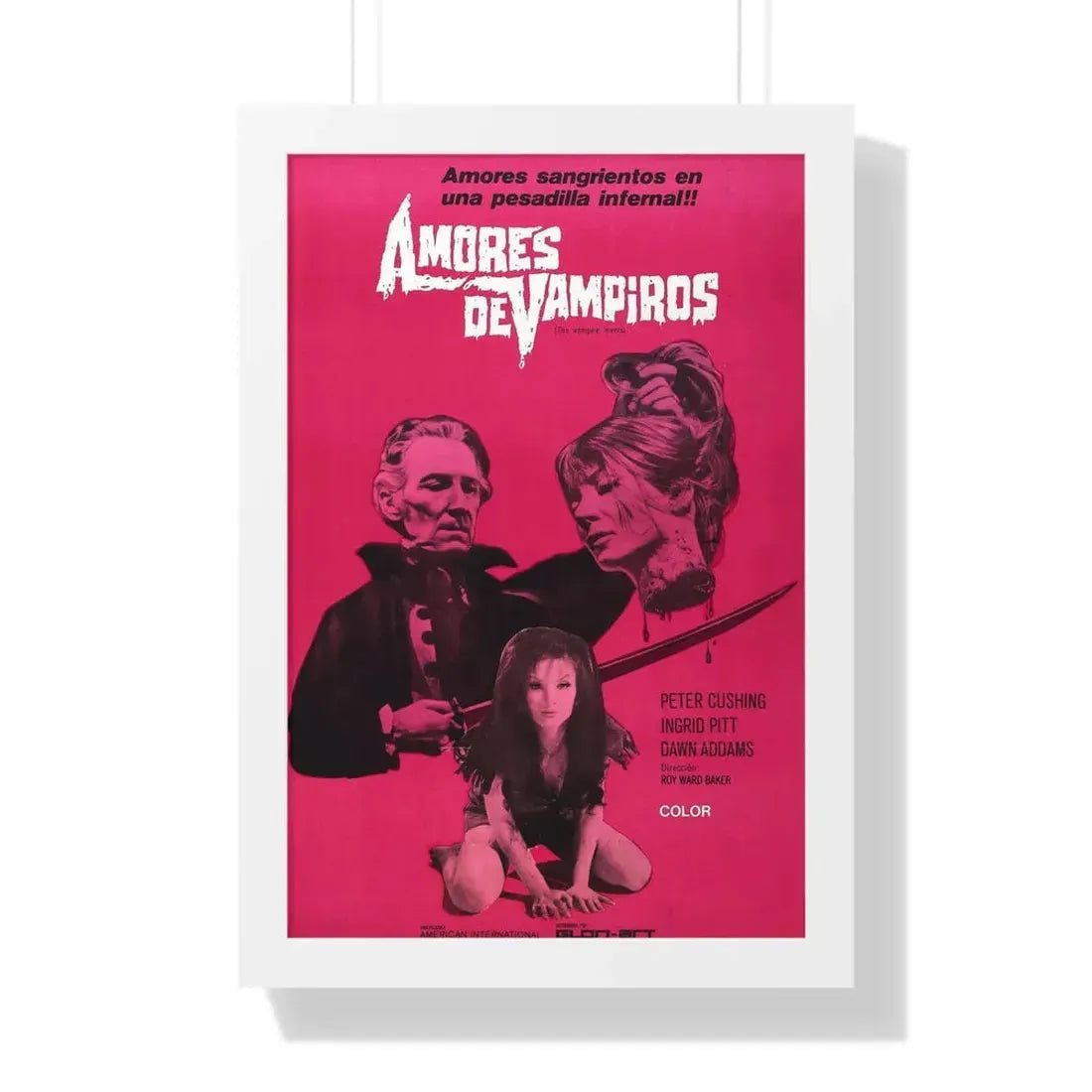 THE VAMPIRE LOVERS (SPANISH) 1970 - Framed Movie Poster 16″ x 24″ White - The Sticker Space