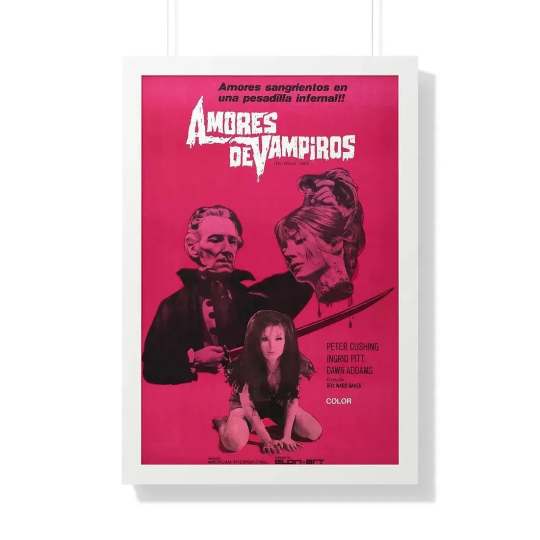 THE VAMPIRE LOVERS (SPANISH) 1970 - Framed Movie Poster 20" x 30" White - The Sticker Space