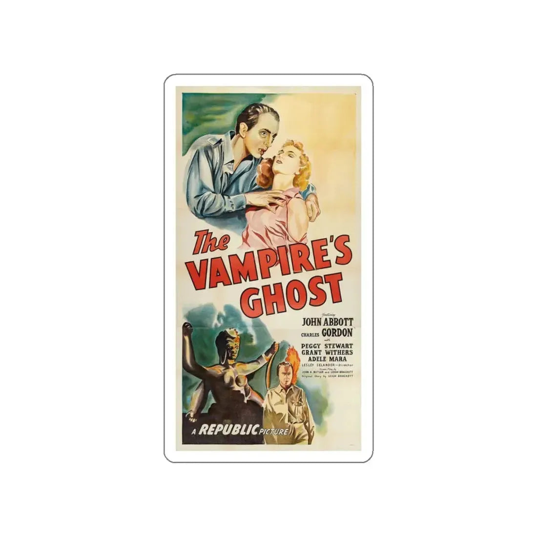 THE VAMPIRE'S GHOST 1945 Movie Poster STICKER Vinyl Die-Cut Decal 6 Inch - The Sticker Space
