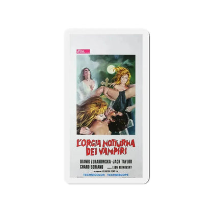 THE VAMPIRE'S NIGHT ORGY (ITALIAN) 1973 Movie Poster - Refrigerator Magnet 2 Inch Die-Cut - The Sticker Space