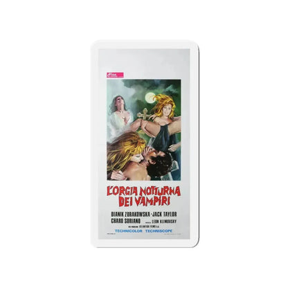 THE VAMPIRE'S NIGHT ORGY (ITALIAN) 1973 Movie Poster - Refrigerator Magnet 4 Inch Die-Cut - The Sticker Space