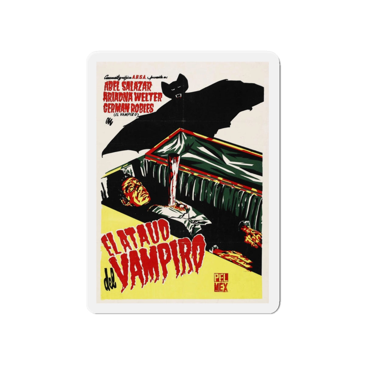 THE VAMPIRE'S COFFIN 1958 Movie Poster - Refrigerator Magnet-4" x 4"-The Sticker Space