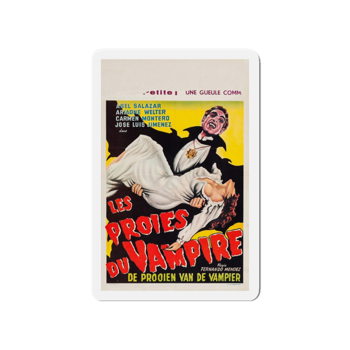 THE VAMPIRE'S COFFIN (BELGIAN) 1958 Movie Poster - Refrigerator Magnet-4" x 4"-The Sticker Space