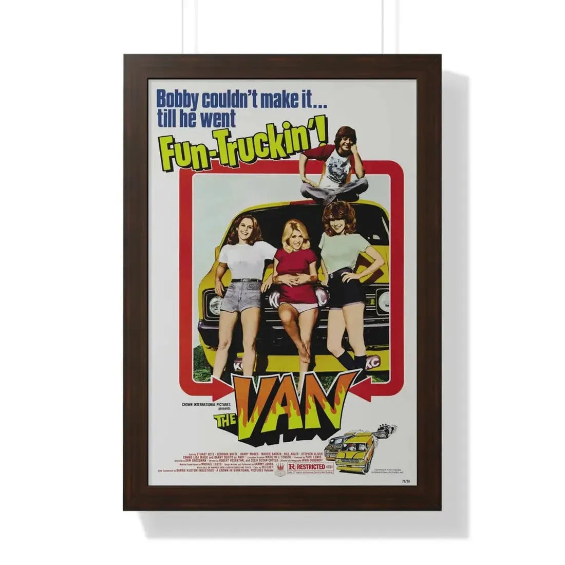 THE VAN 1977 - Framed Movie Poster 16″ x 24″ Walnut - The Sticker Space