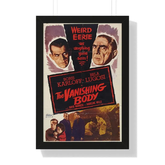 THE VANISHING BODY 1953 - Framed Movie Poster 16″ x 24″ Black - The Sticker Space