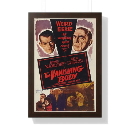 THE VANISHING BODY 1953 - Framed Movie Poster 16″ x 24″ Walnut - The Sticker Space