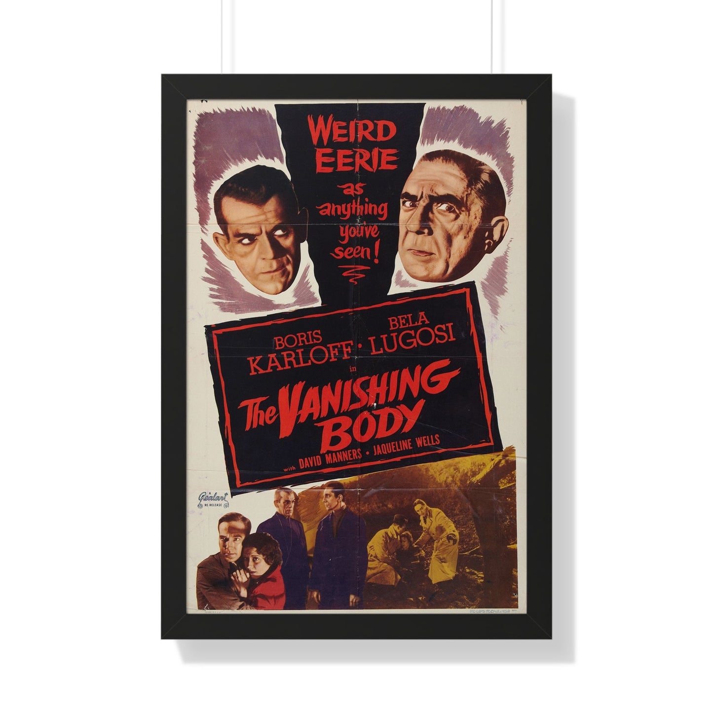 THE VANISHING BODY 1953 - Framed Movie Poster-20" x 30"-The Sticker Space