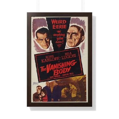 THE VANISHING BODY 1953 - Framed Movie Poster 20" x 30" Walnut - The Sticker Space