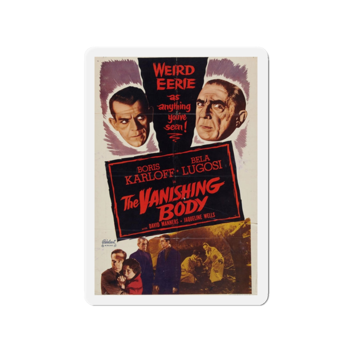 THE VANISHING BODY 1953 Movie Poster - Refrigerator Magnet-2" x 2"-The Sticker Space