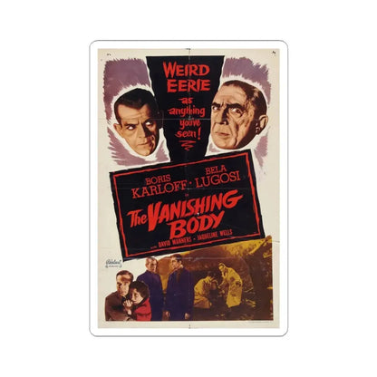 THE VANISHING BODY 1953 Movie Poster - STICKER Vinyl Kiss-Cut Decal 3 Inch White - The Sticker Space