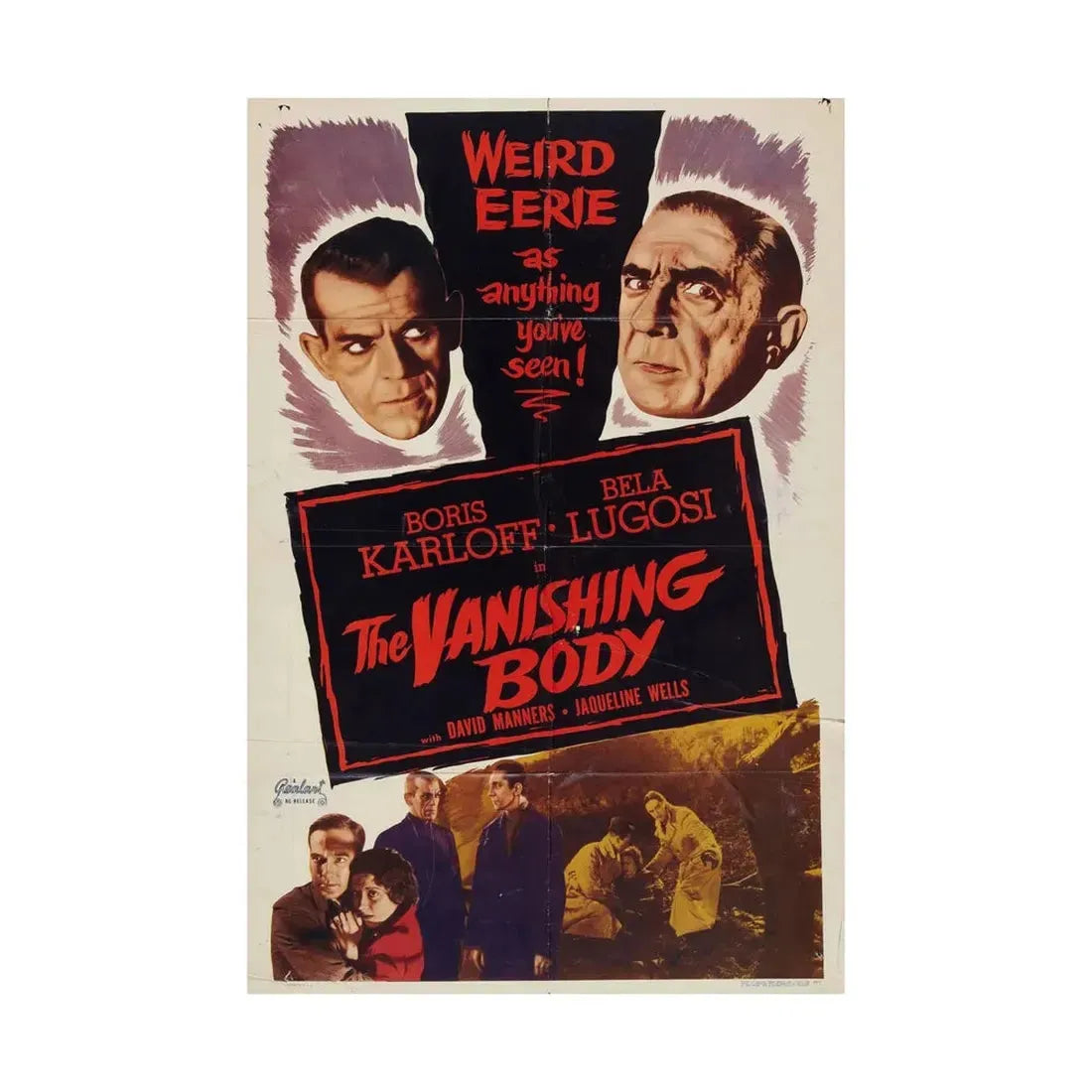 THE VANISHING BODY 1953 - Paper Movie Poster - The Sticker Space