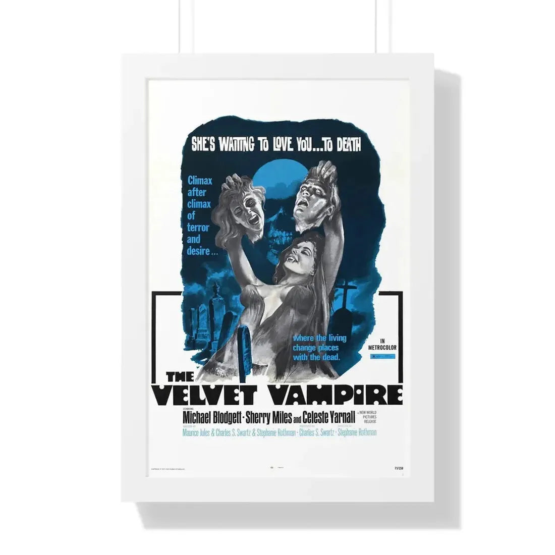 THE VELVET VAMPIRE 1971 - Framed Movie Poster 16″ x 24″ White - The Sticker Space