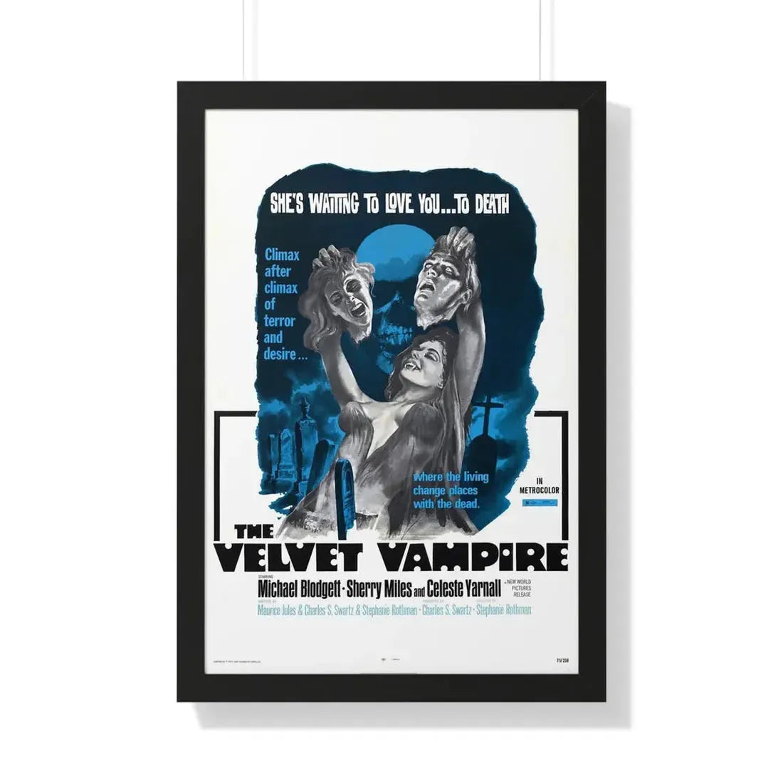 THE VELVET VAMPIRE 1971 - Framed Movie Poster 20" x 30" Black - The Sticker Space