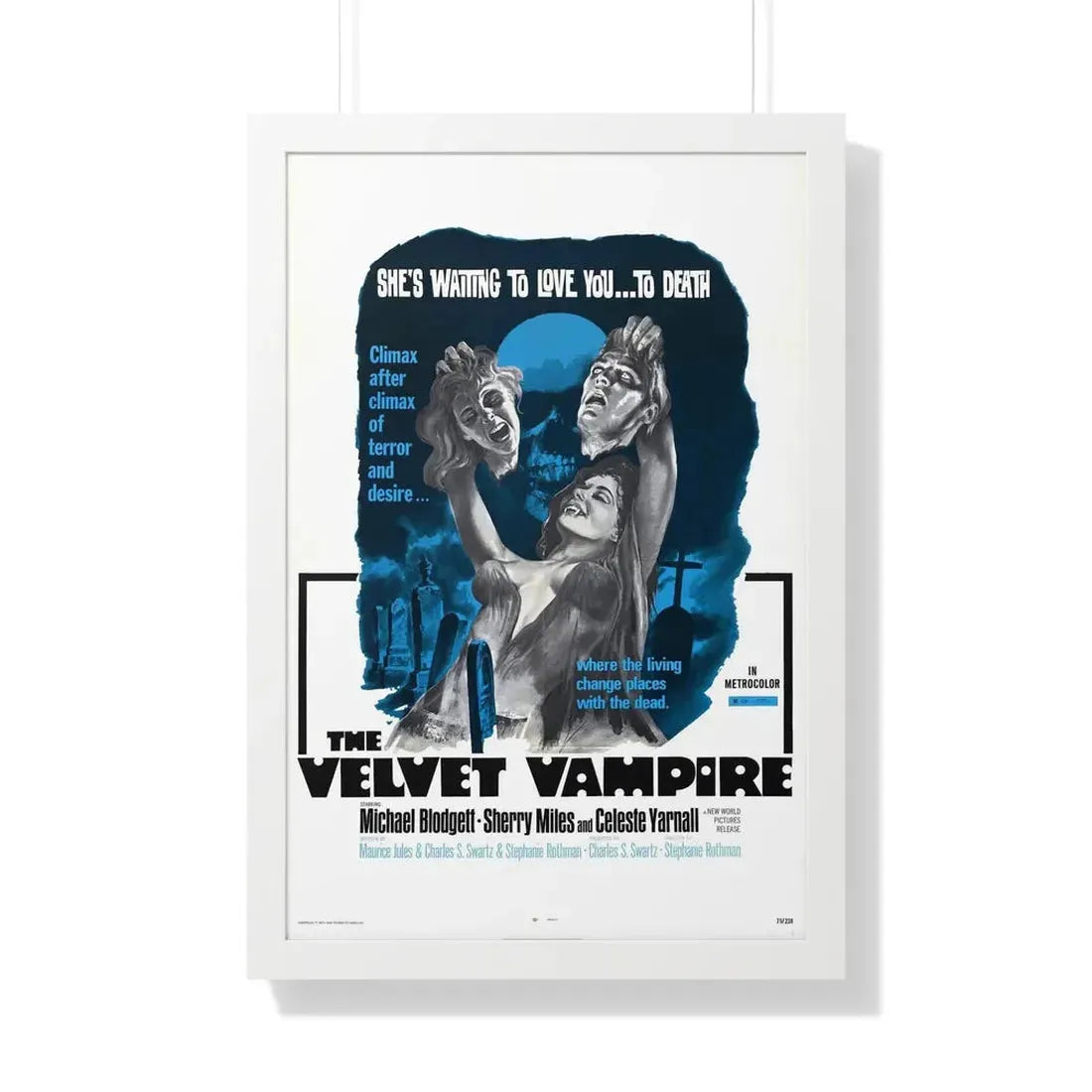 THE VELVET VAMPIRE 1971 - Framed Movie Poster 20" x 30" White - The Sticker Space