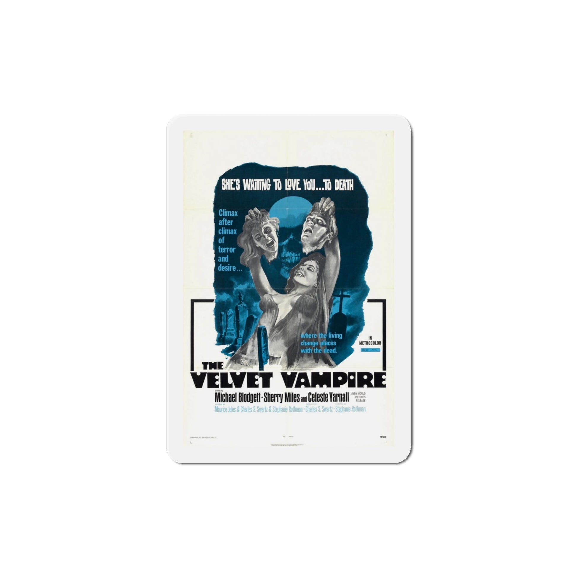 The Velvet Vampire 1971 Movie Poster Die-Cut Magnet-4" x 4"-The Sticker Space