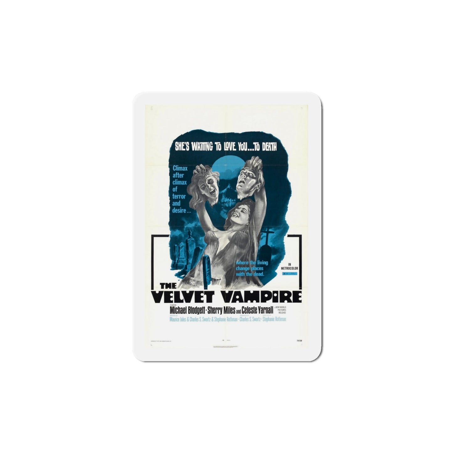 The Velvet Vampire 1971 Movie Poster Die-Cut Magnet-5" x 5"-The Sticker Space