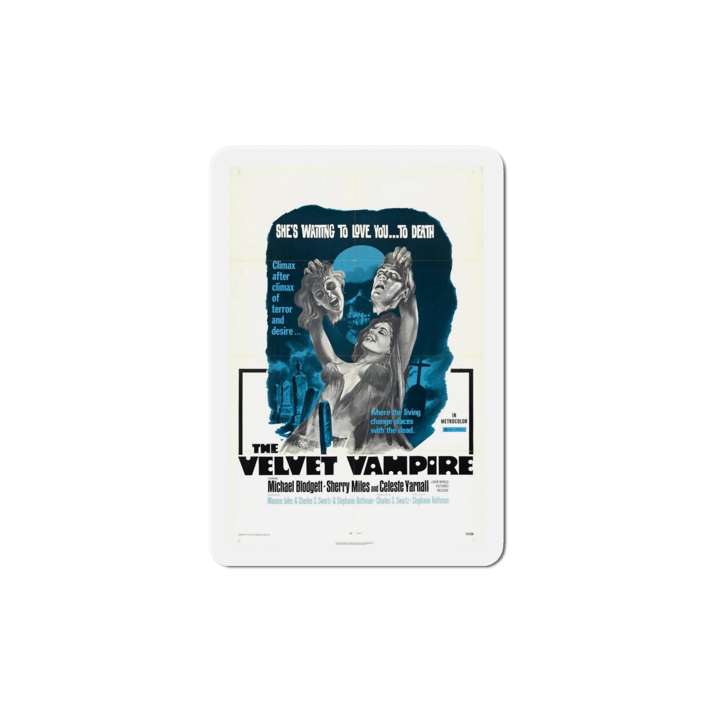 The Velvet Vampire 1971 Movie Poster Die-Cut Magnet-6 Inch-The Sticker Space