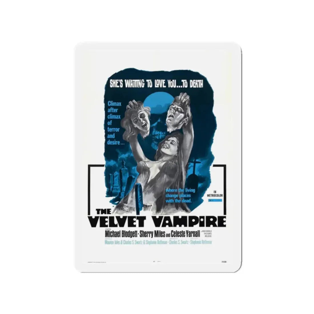 THE VELVET VAMPIRE 1971 Movie Poster - Refrigerator Magnet 2 Inch Die-Cut - The Sticker Space