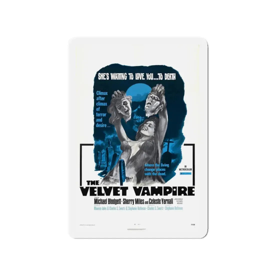 THE VELVET VAMPIRE 1971 Movie Poster - Refrigerator Magnet 3 Inch Die-Cut - The Sticker Space
