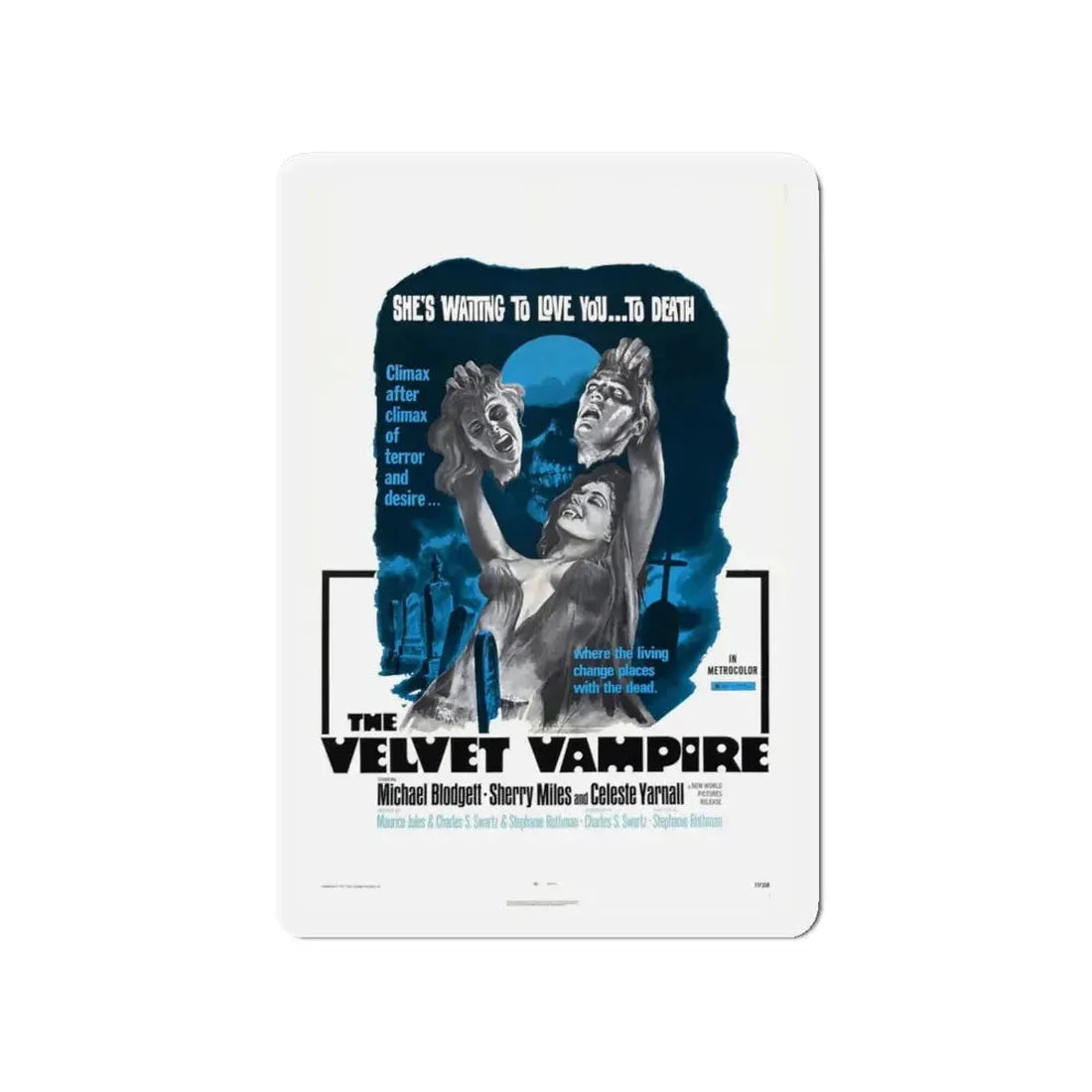 THE VELVET VAMPIRE 1971 Movie Poster - Refrigerator Magnet 4 Inch Die-Cut - The Sticker Space
