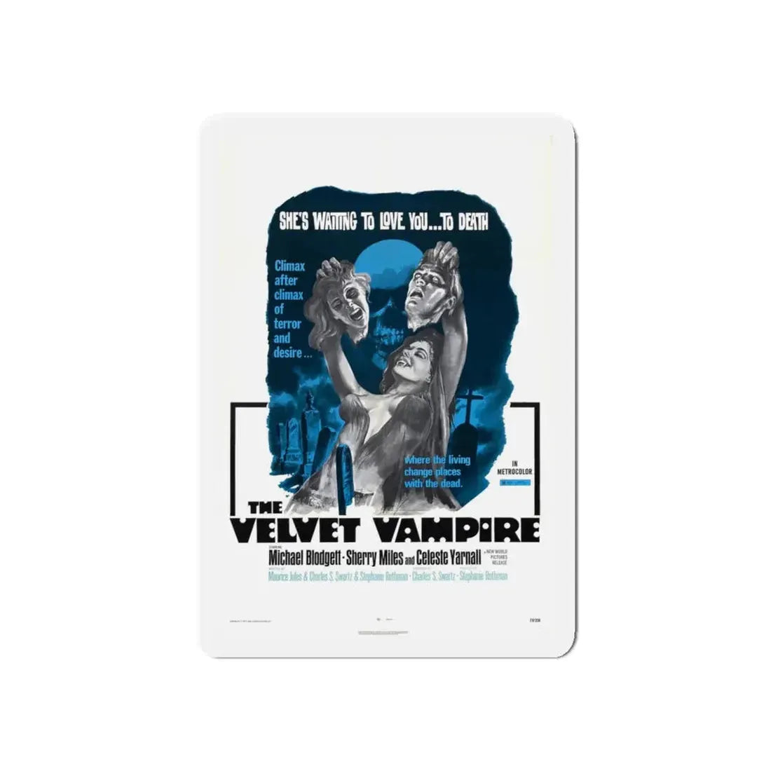THE VELVET VAMPIRE 1971 Movie Poster - Refrigerator Magnet 5 Inch Die-Cut - The Sticker Space