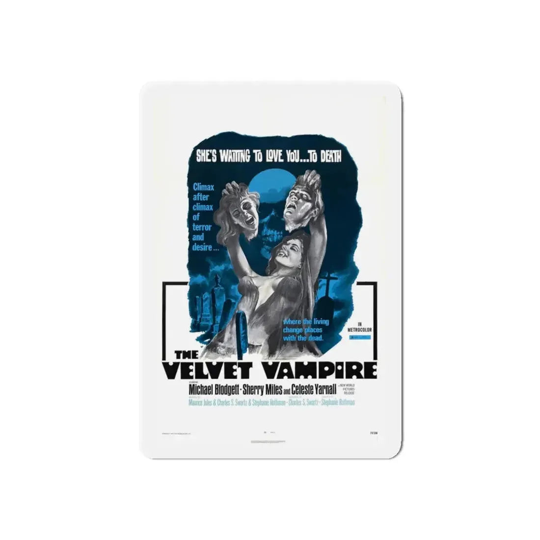 THE VELVET VAMPIRE 1971 Movie Poster - Refrigerator Magnet 6 Inch Die-Cut - The Sticker Space