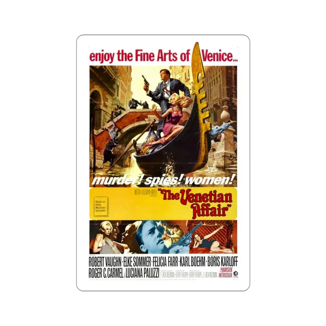The Venetian Affair 1967 Movie Poster STICKER Vinyl Die-Cut Decal 3 Inch - The Sticker Space