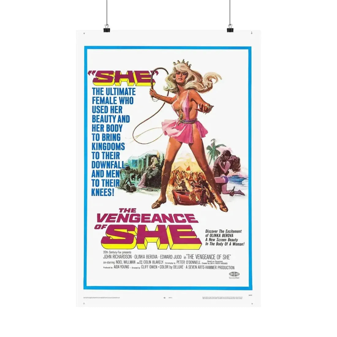 THE VENGEANCE OF SHE 1968 - Paper Movie Poster 20″ x 30″ Matte - The Sticker Space