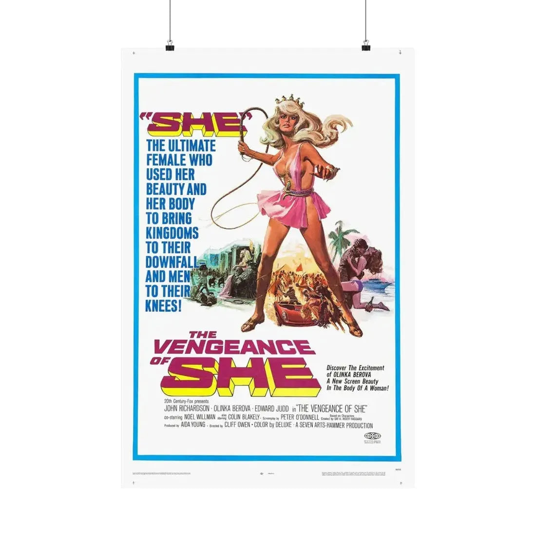THE VENGEANCE OF SHE 1968 - Paper Movie Poster 24″ x 36″ Matte - The Sticker Space