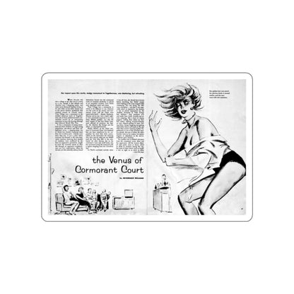 The Venus of Cormorant Court, Adam magazine, October 1958 (Magazine Illustration) STICKER Vinyl Die-Cut Decal-White-The Sticker Space