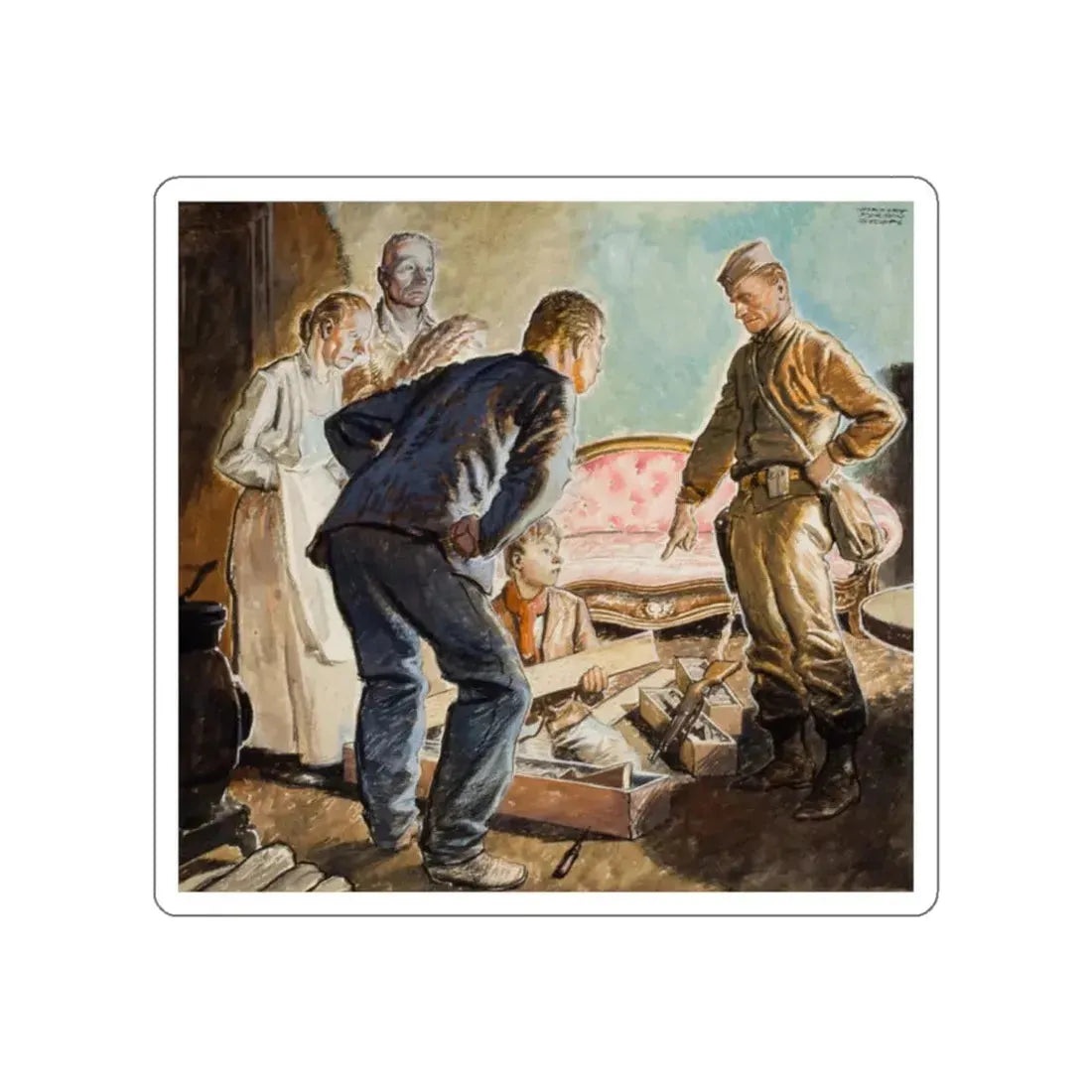 The Victor, story illustration (Magazine Illustration) STICKER Vinyl Die-Cut Decal White Die-Cut 2 Inch - The Sticker Space