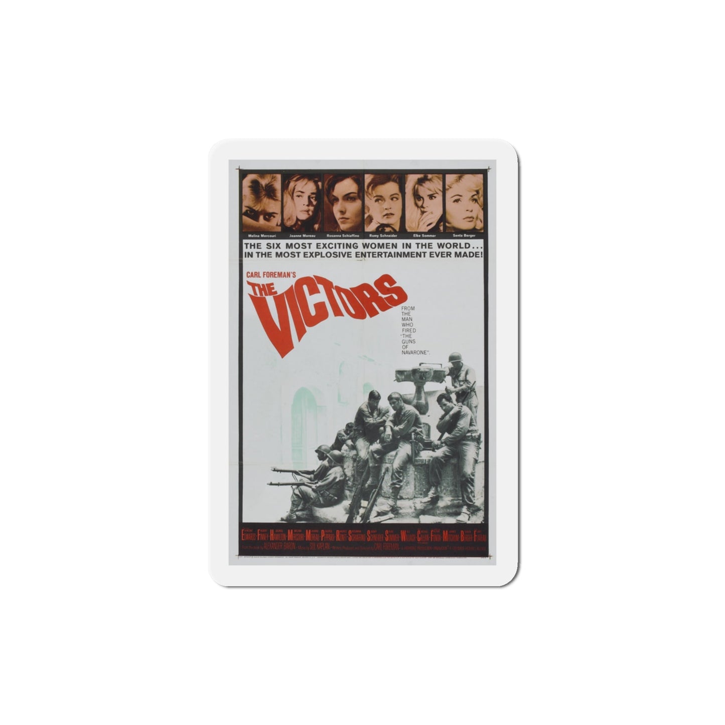 The Victors 1963 Movie Poster Die-Cut Magnet-3 Inch-The Sticker Space