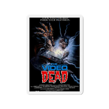 THE VIDEO DEAD 1987 Movie Poster - Refrigerator Magnet 2 Inch Die-Cut - The Sticker Space