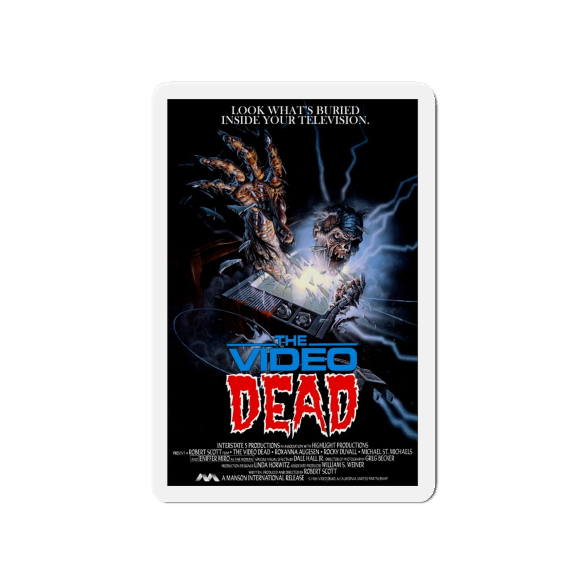 THE VIDEO DEAD 1987 Movie Poster - Refrigerator Magnet-4" x 4"-The Sticker Space