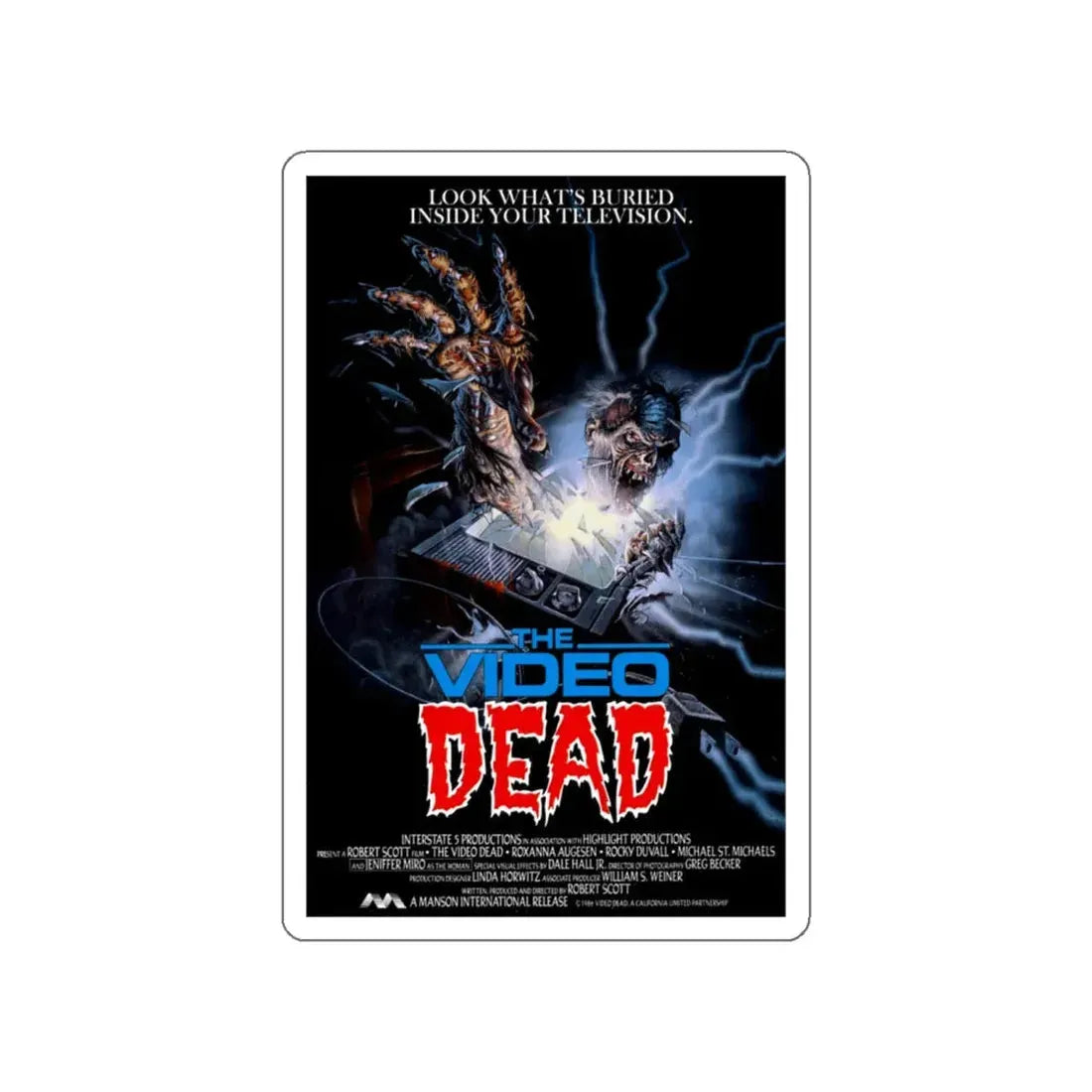 THE VIDEO DEAD 1987 Movie Poster STICKER Vinyl Die-Cut Decal 6 Inch - The Sticker Space