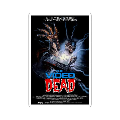 THE VIDEO DEAD 1987 Movie Poster - STICKER Vinyl Kiss-Cut Decal 4 Inch White - The Sticker Space