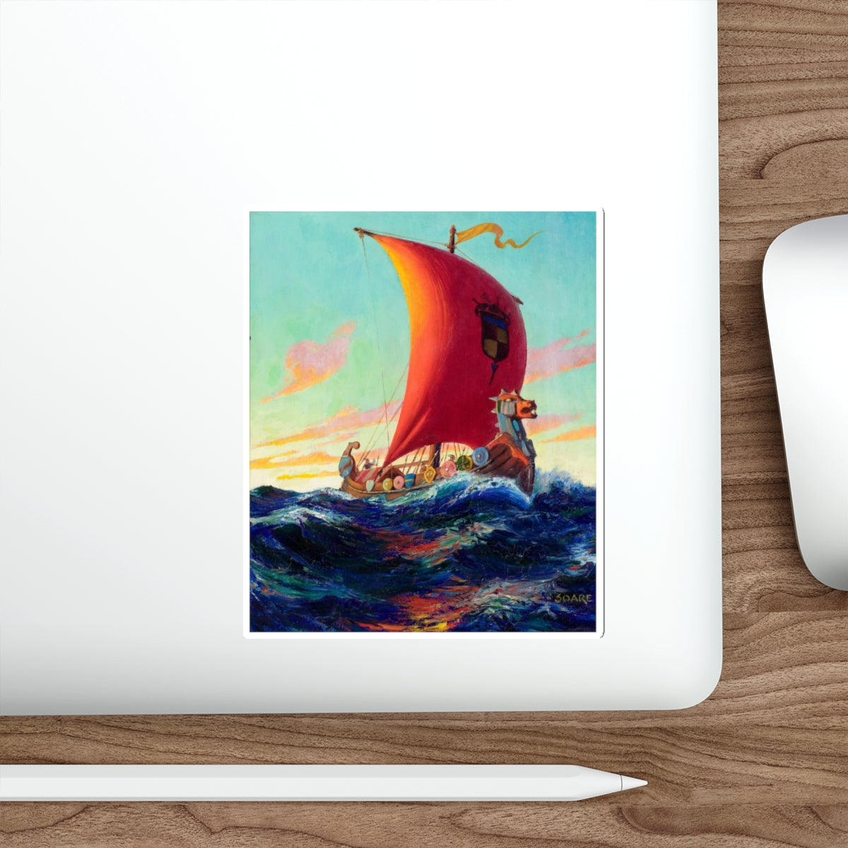 The Viking Ship (Magazine Illustration) STICKER Vinyl Die-Cut Decal-The Sticker Space