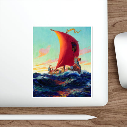 The Viking Ship (Magazine Illustration) STICKER Vinyl Die-Cut Decal-The Sticker Space