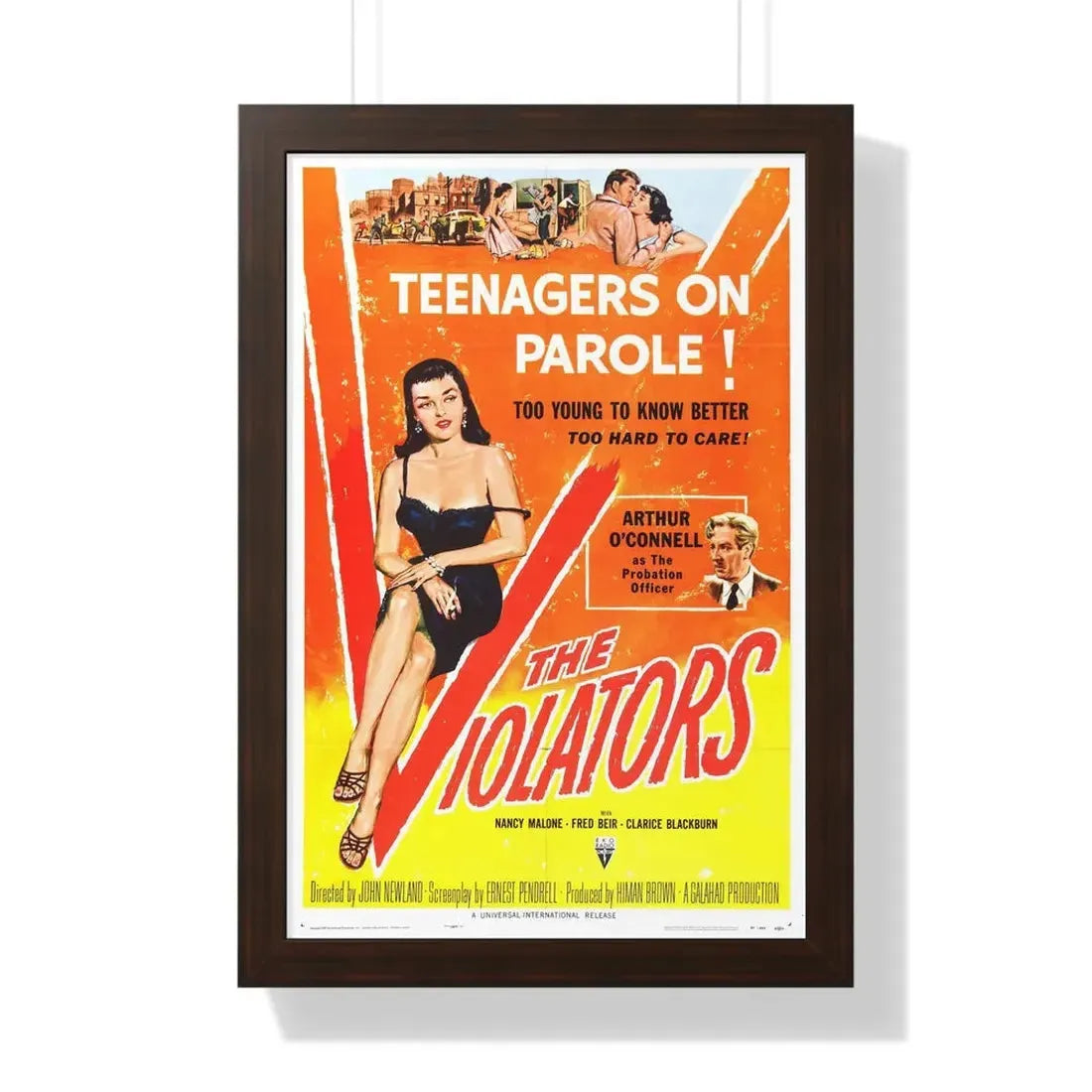 THE VIOLATORS 1957 - Framed Movie Poster 16″ x 24″ Walnut - The Sticker Space
