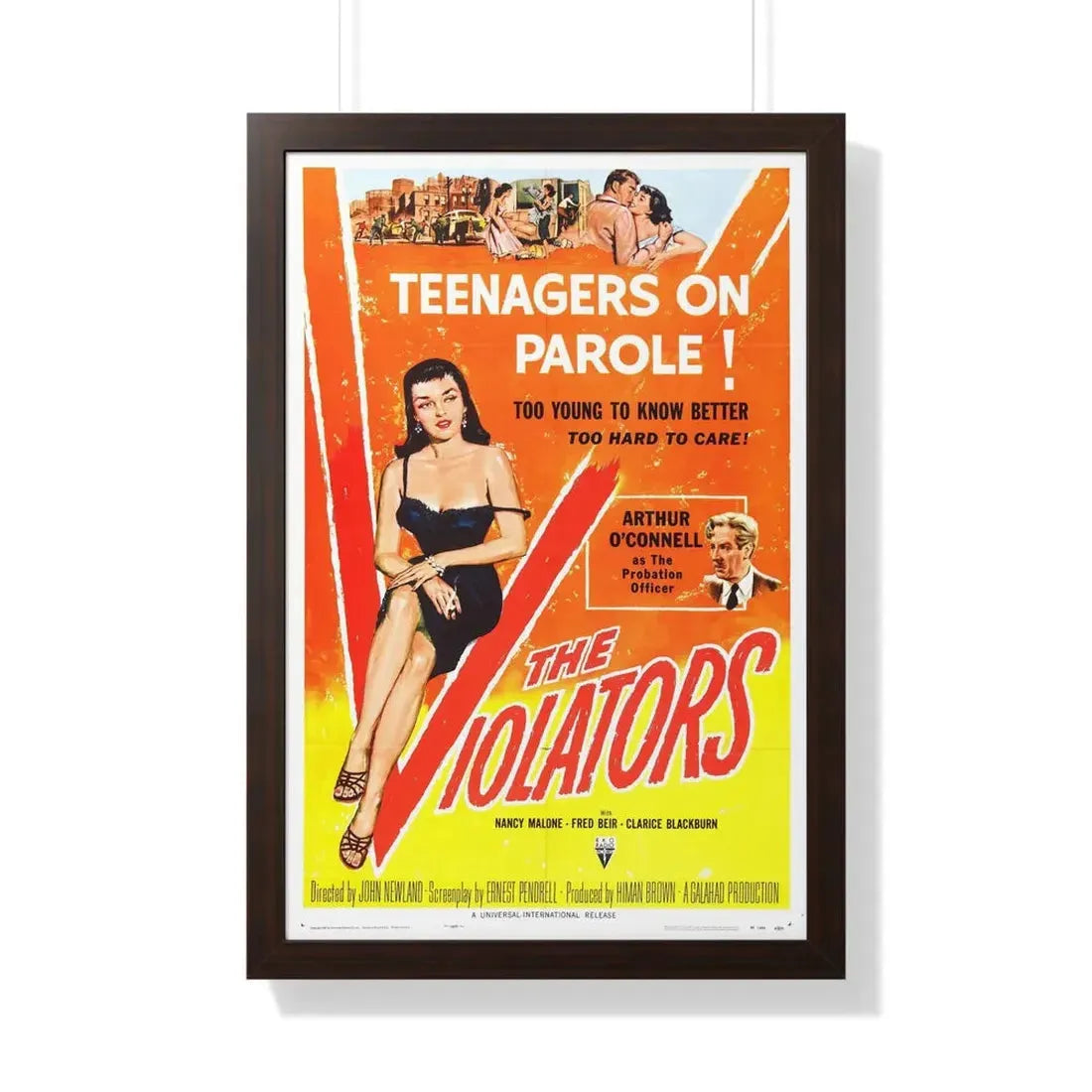 THE VIOLATORS 1957 - Framed Movie Poster 20" x 30" Walnut - The Sticker Space