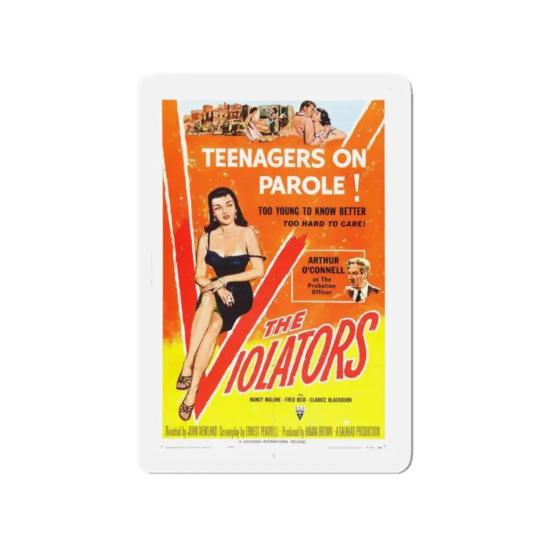 THE VIOLATORS 1957 Movie Poster - Refrigerator Magnet 3 Inch Die-Cut - The Sticker Space
