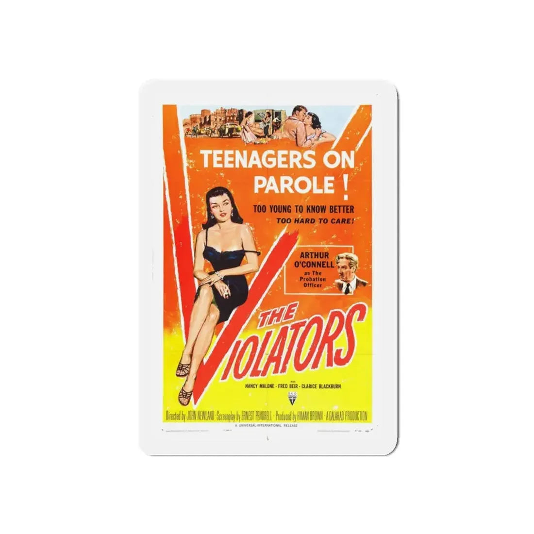 THE VIOLATORS 1957 Movie Poster - Refrigerator Magnet 5 Inch Die-Cut - The Sticker Space