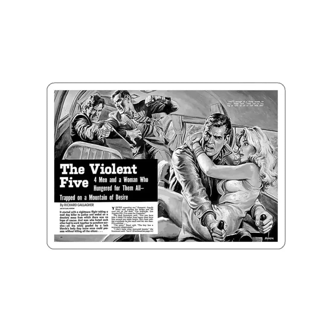 The Violent Five (Magazine Illustration) STICKER Vinyl Die-Cut Decal White Die-Cut 6 Inch - The Sticker Space