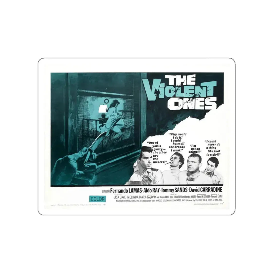 THE VIOLENT ONES 1967 Movie Poster STICKER Vinyl Die-Cut Decal 6 Inch - The Sticker Space
