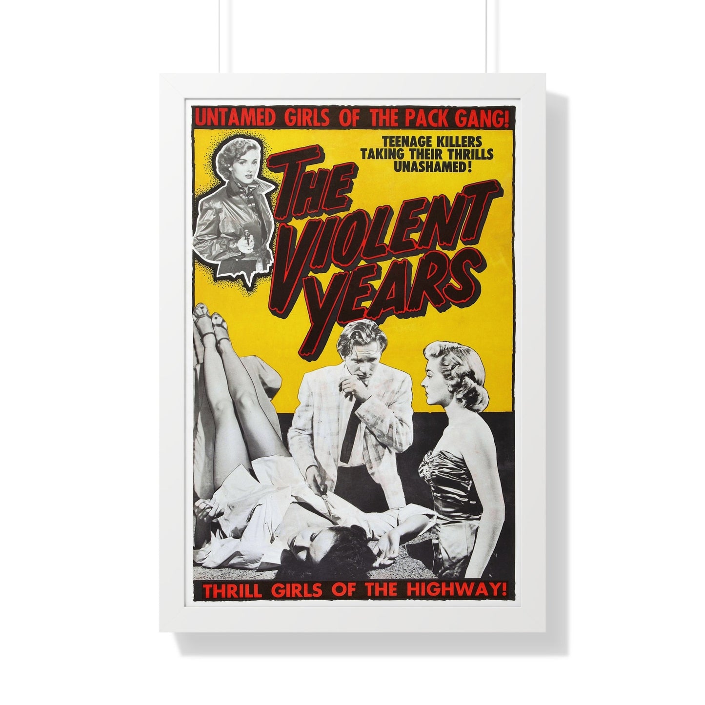 THE VIOLENT YEARS 1956 - Framed Movie Poster-20" x 30"-The Sticker Space