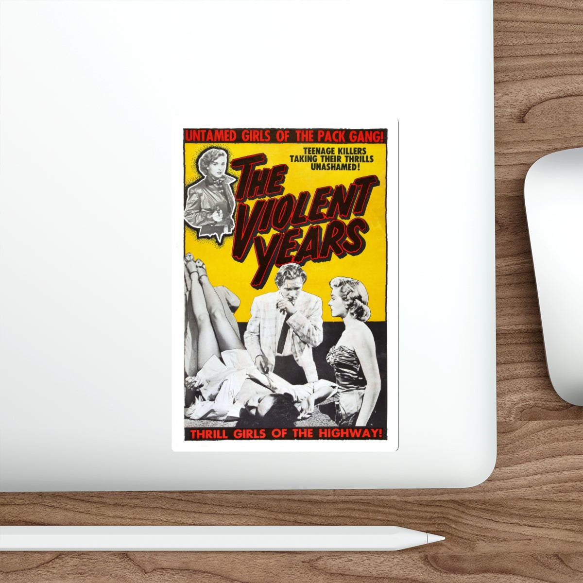 THE VIOLENT YEARS 1956 Movie Poster STICKER Vinyl Die-Cut Decal-The Sticker Space