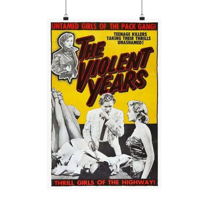 THE VIOLENT YEARS 1956 - Paper Movie Poster 16″ x 24″ Matte - The Sticker Space