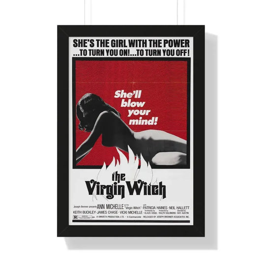 THE VIRGIN WITCH 1972 - Framed Movie Poster 16″ x 24″ Black - The Sticker Space